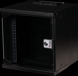 EWM-06-3030-B 10" network enclosure, 6 U, flat pack, black