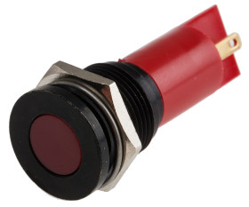 Lampka kontrolna do montażu panelowego 24V ac/dc, czerwona 16mm LED Końcówka lutownicza RS PRO