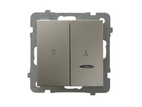 AS Wyłącznik żaluzjowy z podświetleniem niebieskim z blokadą mechaniczną satyna light ŁP-7GBS/m/45 OSPEL