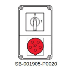 Rozdzielnica 0-1(32A, 3P+N rozłączony) 5x32A INA=32A SB-001905-P0020-54