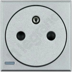 AXOLUTE - GNIAZDO 2P+Z 16A PŁASKIE ALUMINIUM (AUTOZACISKI) HC4142AF /10szt./