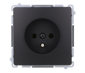 Simon Basic Gniazdo wtyczkowe z uziemieniem (moduł) 16A, 250V, zaciski śrubowe czarny BMGZ1.01/49
