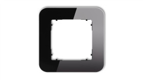 Icon Ramka Uniwersalna Pojedyncza Zaokrąglona - Efekt Szkła (Ramka: Czarna...