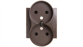 Simon 54 Pokrywa Gniazda Podwójnego Z Przesłonami Brąz Mat Z/U Do Ramek...