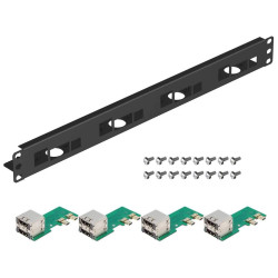 19" 1U Rack Mount for Raspberry Pi 4 with HDMI Adapter Boards [Discontinued]