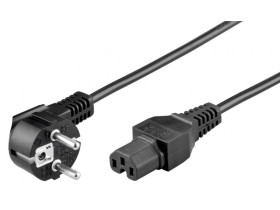 Kabel przyłączeniowy do urządzeń nagrzewających się 2 m, Czarny