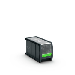 Pojemnik do przechowywania szerokość 130mm wysokość 165mm Antracytowy szary Plastik Bott