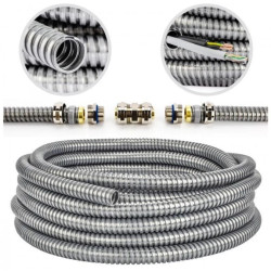 Peszel ochronny metalowy Anaconda Multiflex roz.20 bezhalogenowy samogasnący rura karbowana elastyczna FCCN 1250N UV IP40 50m