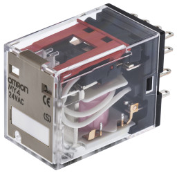 Przekaźnik mocy 24V ac 4PDT Omron 5 A 1.2W, Wciskane 180Ω Wciskane