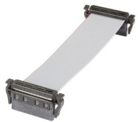 Ribbon cable, 0.1 m, female connector, 50 pole angled to female connector, 50 pole angled, AWG 30, 33152430100147