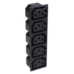 5 Way C13 IEC Snap-Fit Outlet Connector 10A