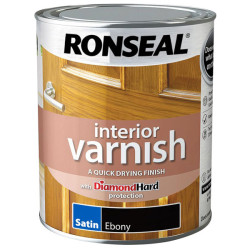 Ronseal 39432 Interior Varnish Quick Dry Satin Ebony 750ml
