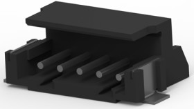 Pin header, 5 pole, pitch 2 mm, angled, black, 2-292173-5