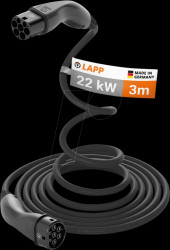 5555934039 Type 2 cable, for electric vehicles, 22 kW, 32 A, 3-phase, helix