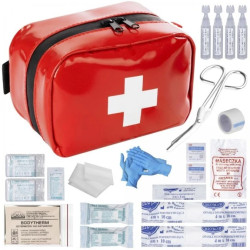 Apteczka pierwszej pomocy turystyczna wodoodporna typ 350 mała i lekka czerwona MEDAID