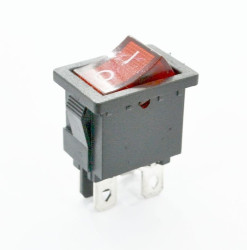 Przełącznik kołyskowy 4 pin, podświetlany czerwony 230V, stabilny ON-OFF