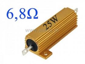 Rezystor drutowy 6.8 Ohm 25W z radiatorem