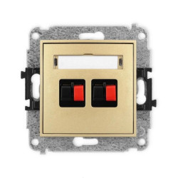 ICON Mechanizm gniazda głośnikowego podwójnego złoty 29IGG-2
