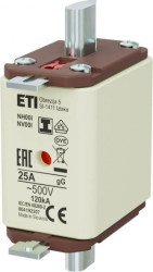 Wkładka bezpiecznikowa - zaczepy izolowane NH00/I 25A gG 500V 004192207 /3szt./