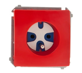 Simon Basic Gniazdo pojedyncze DATA z/u 16A IP20 z kluczem uprawniającym czerwone BMGD1.01/22