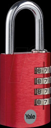 YE3CB/38/131/1/CO Combination lock, aluminium, 4-digit numerical sequence, 38 mm