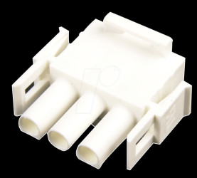 0-0350766-4 3-pin. Mate-N-Lok connector housing, one-row