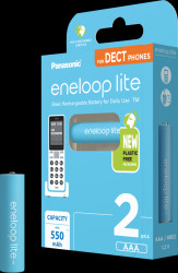 BK-4LCCE/2CP DECT eneloop lite, NiMh battery, AAA (Micro), 550 mAh, 2 pcs., DECT