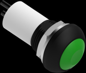 Pushbutton, 1 pole, green, unlit , 0.12 A/125 VAC, 0.2 A/50 VDC, 13.6 mm, IP68, 2329384-4
