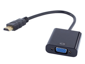 Adapter HDMI - SVGA (D-Sub 15-pin) Full HD (wtyk / gniazdo) czarny 20cm