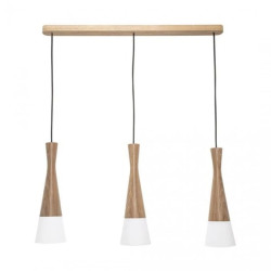 Lampa wisząca CONE kolor brązowy/biały drewno/tkanina, 3xGU10 IP20 8511303 Zuma Line