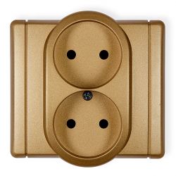 Gniazdo podwójne bez uziemienia 2x2P