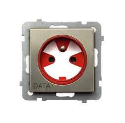 SONATA Gniazdo pojedyncze z/u DATA z kluczem nowe srebro GP-1RMZK/m/44