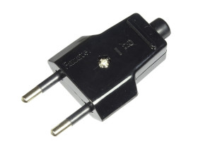 Wtyczka sieciowa płaska P74 czarna 2.5A 250V IP20 kl.II