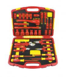 Zestaw kluczy nasadowych 1/2 narzędzi izolowanych OPT ZKNI-1 1000V w walizce 10-32