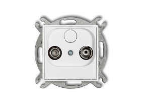 MINI Gniazdo antenowe RTV przelotowe 9dB biały MG9P KARLIK