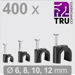 TRU COMPONENTS TC-13448476 T24CA131 Cable clips Black &#xD8; 3-12mm 400 pcs