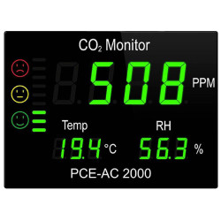PCE Instruments PCE-AC 2000 CO2 Detector Temp/Humidity Large Display