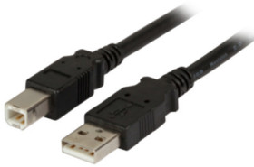 USB 2.0 adapter cable, USB plug type A to USB plug type B, 3 m, black, K5256SW.3