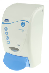 Dozownik ścienny do mydła, Biały/niebieski, 1L, zgodny z: Aquaress, DEB Aromaterapeuty, DEB Foam Clearwater