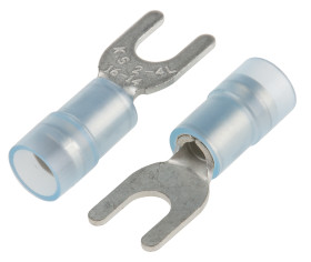 Konektor zaciskowy płaski Izolowane, M4.5 (#8), Niebieski 14AWG 2.5mm² 16AWG 1.5mm² RS PRO