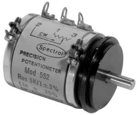 Model 552 7/8" (22.2 mm) Three Turn Wirewound Upper Grade Precision Potentiometer