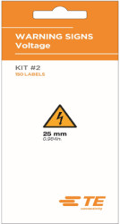 Warning sign, symbol: lightning, (L x W) 25 x 25 mm, vinyl, 2403900-1