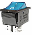 MK1012B Przełacznik kołyskowy, niebieski 250V, DPST - otwór montażowy: 22.2x28mm