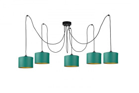 Lampa wisząca nowoczesna abażur 5xE27 FLOW GREEN LONG