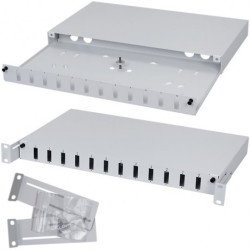 Przełącznica światłowodowa FO 12xSC duplex RACK 19&quot; 1U wysuwana szara