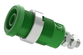 Gniazdo bananowe Żeński Wtykowa Zielony 25A Electro PJP