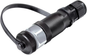 Jack, M12, 4 pole, screw connection, screw locking, straight, 99 0430 684 04