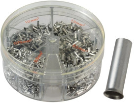 Tulejki nieizolowane 0,5-2,5 BOX-7 / zestaw walizkowy tulejek / końcówka tulejkowa nieizolowana 0,5-0,75-1,0-1,5-2,5 / 1700 szt.