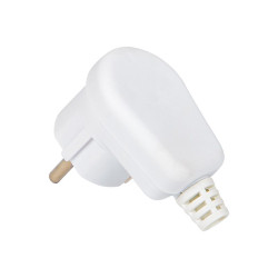 Wtyczka sieciowa WT-16 PR kątowa biała / 98-150