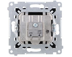 Simon 54 Gniazdo antenowe satelitarne podwójne SAT-SAT-RTV (moduł) czarny mat DASK2.01/49